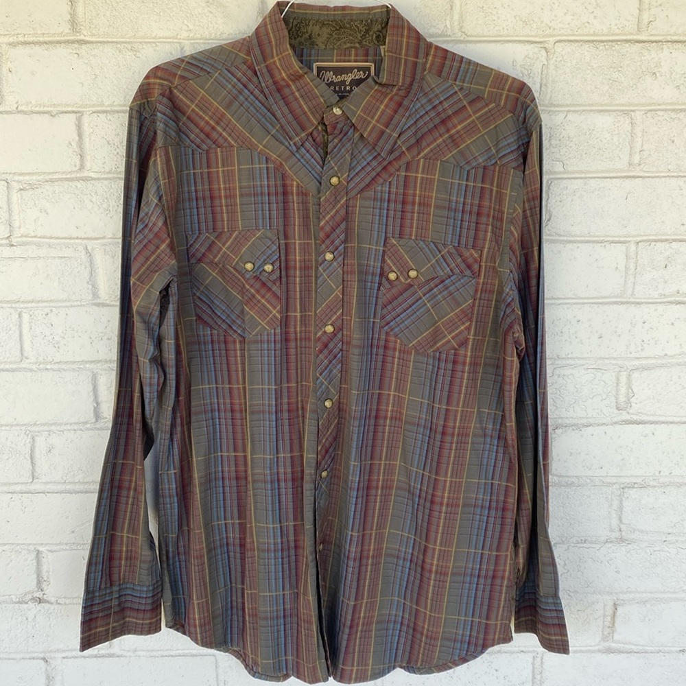 Wrangler Retro Long Sleeve Plaid Snap Western Shirt